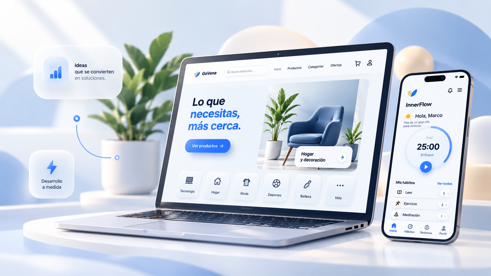 Mockup principal del portfolio
